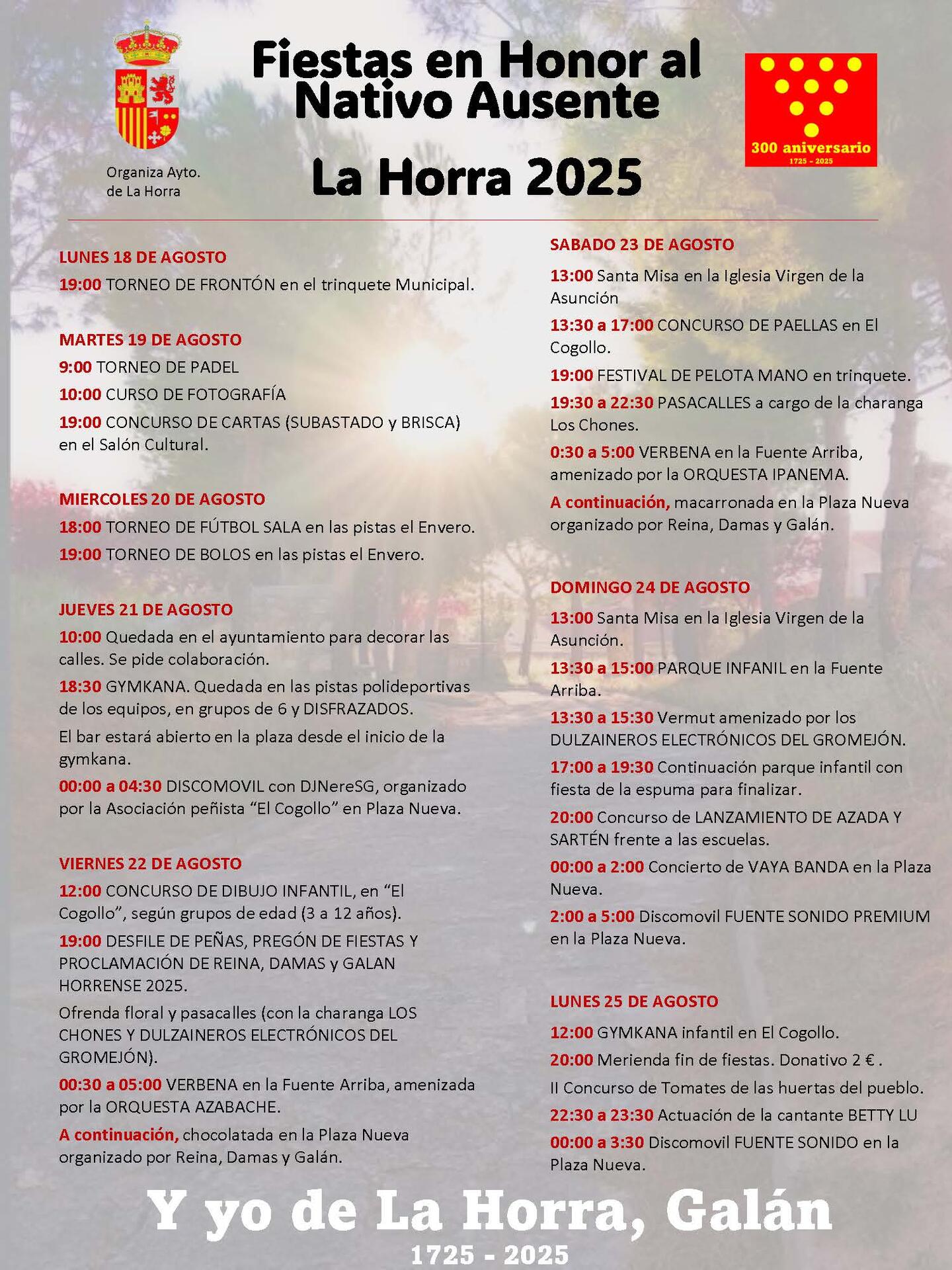FIESTAS EN HONOR AL NATIVO AUSENTE 2025
